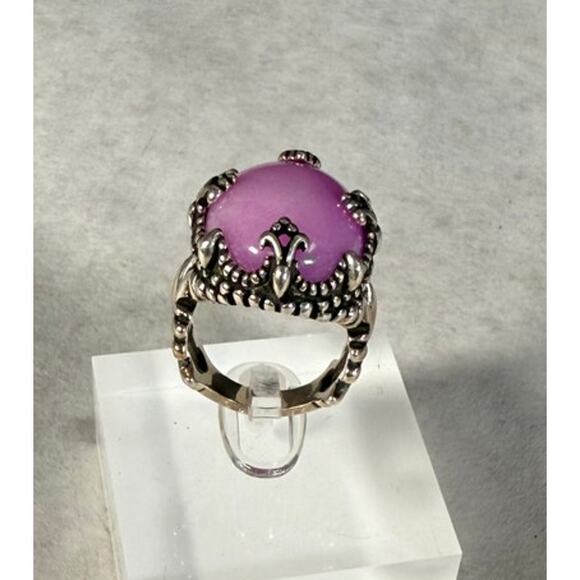 Carolyn Pollack Sterling Silver Oval Charoite Ring Size 7 - Picture 5 of 8